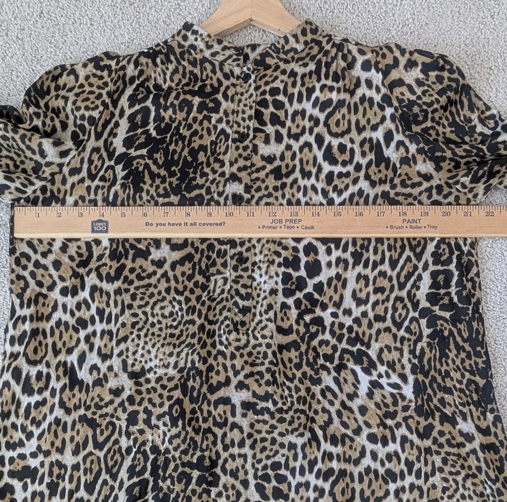 Zadig and Voltaire Sz Medium Retouched Satin Leo Dress Long Sleeve Animal Print - Picture 14 of 15